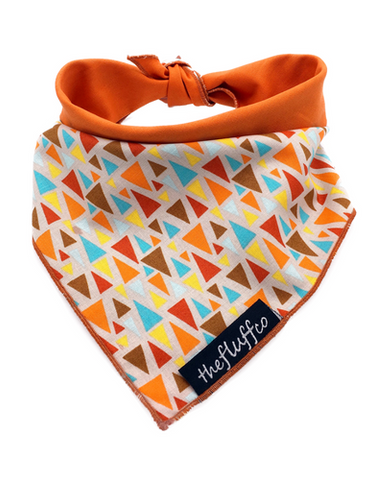 The Fluff Co. Classic Tie Reversible Scarf Bandana Retro Vector | Perromart Online Pet Store Singapore