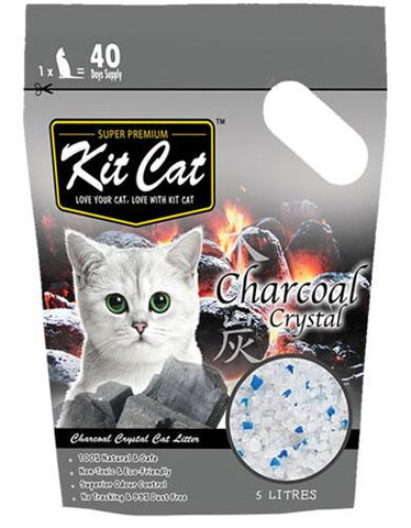 Kitcat Crystal Cat Litter 5L (Charcoal) | Perromart Online Pet Store