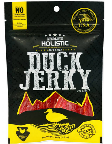 Absolute Holistic Grain Free Duck Steak Jerky Treats 100g | Perromart Online Pet Store Singapore