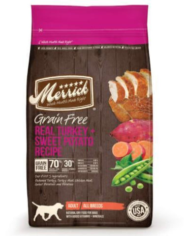 Merrick Grain Free Real Turkey & Sweet Potato Dry Dog Food (3 Sizes)