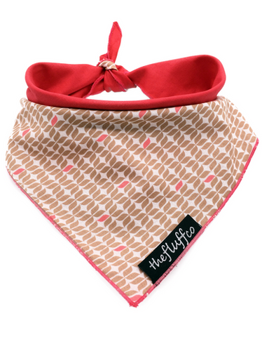 The Fluff Co. Classic Tie Reversible Scarf Bandana Blush | Perromart Online Pet Store Singapore