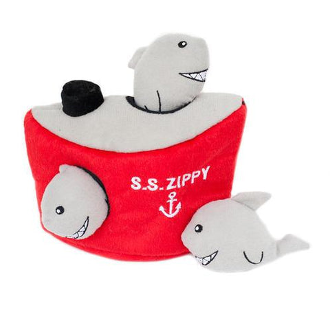 Zippypaws Burrow Shark 'n Ship Dog Toy | Perromart Online Pet Store Singapore