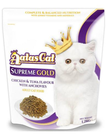 Aatas Cat Supreme Gold Chicken & Tuna w Anchovies 1.2kg | Perromart Online Pet Store Singapore