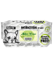 AbsorbPlus AntiBacterial Pet Wipes 80s (AloeVera) | Perromart Online Pet Store Singapore