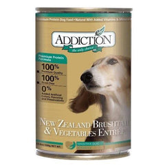 Addiction Brushtail And Vegetables Entrée Canned Dog Food 390g | Perromart Online Pet Store Singapore