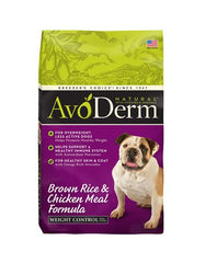 AvoDerm Natural Brown Rice & Chicken Meal Formula Weight Control Dry Dog Food ( 3 Sizes ) | Perromart Online Pet Store Singapore
