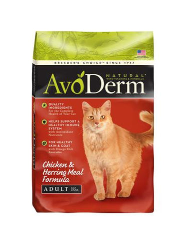 AvoDerm Natural Chicken & Herring Meal Formula Adult Dry Cat Food ( 2 Sizes ) | Perromart Online Pet Store Singapore