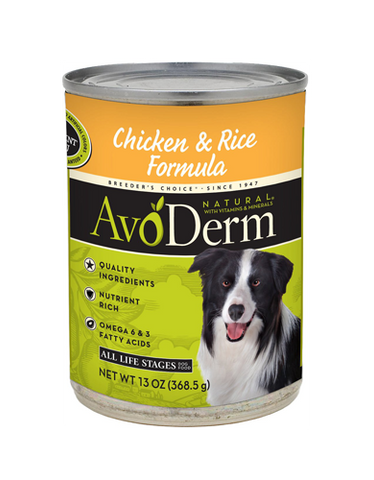 AvoDerm Natural Chicken & Rice Formula Canned Dog Food ( 2 Sizes ) | Perromart Online Pet Store Singapore