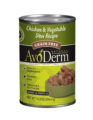 AvoDerm Natural Chicken & Vegetable Stew Recipe Canned Dog Food ( 2 Sizes ) | Perromart Online Pet Store Singapore