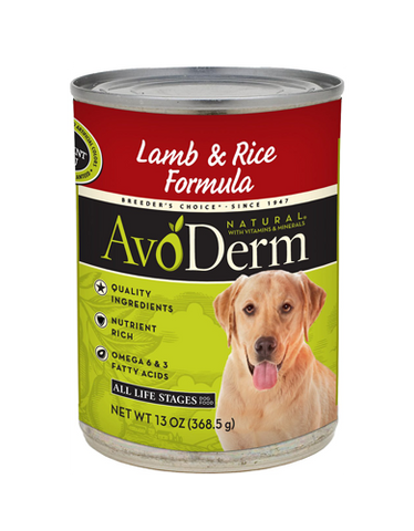 AvoDerm Natural Lamb Meal & Rice Formula Canned Dog Food ( 2 Sizes ) | Perromart Online Pet Store Singapore