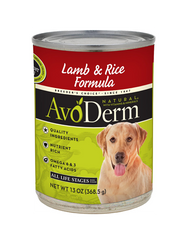 AvoDerm Natural Lamb Meal & Rice Formula Canned Dog Food ( 2 Sizes ) | Perromart Online Pet Store Singapore