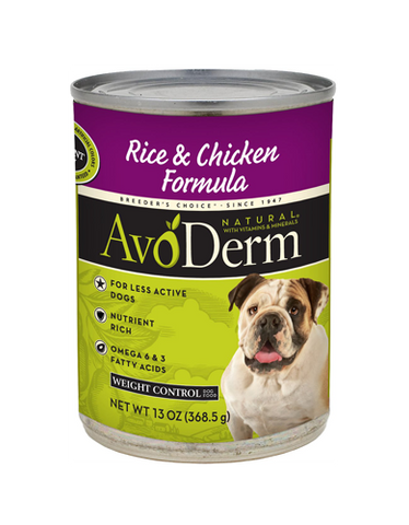 AvoDerm Natural Rice & Chicken Formula Weight Control Canned Dog Food ( 2 Sizes ) | Perromart Online Pet Store Singapore