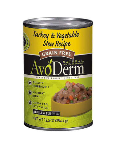 AvoDerm Natural Turkey & Vegetable Stew Recipe Canned Dog Food ( 2 Sizes ) | Perromart Online Pet Store Singapore
