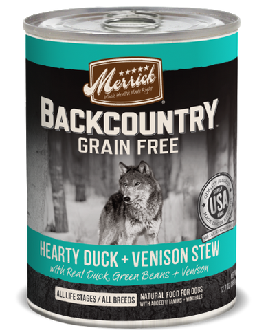 Merrick Backcountry Hearty Duck+Venison Stew - 360g | Perromart Online Pet Store Singapore