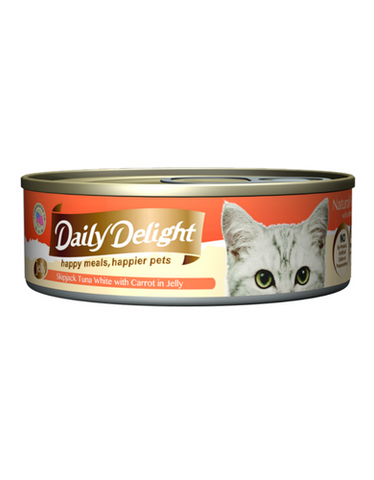 Daily Delight Jelly Skipjack Tuna White with Carrot Canned Cat Food 80g