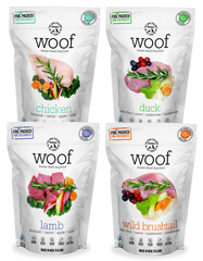 [4 FOR $159.90] [MIXABLE FLAVOURS] WOOF Freeze Dried Raw Dog Dry Food 320g