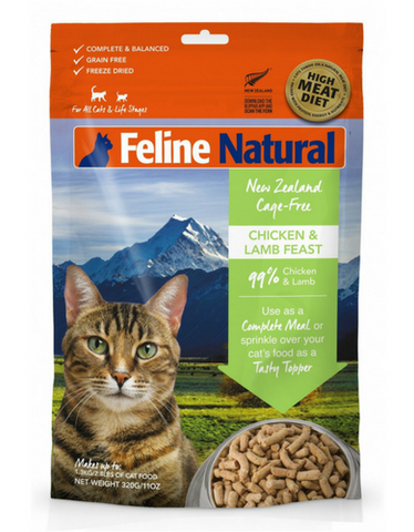 Feline Natural Chicken & Lamb Freeze Dried Cat Food (3 Sizes)