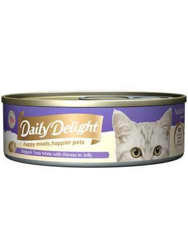 Daily Delight Jelly Skipjack Tuna White with Shirasu Canned Cat Food | Perromart Online Pet Store Singapore
