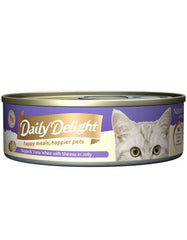Daily Delight Jelly Skipjack Tuna White with Shirasu Canned Cat Food | Perromart Online Pet Store Singapore