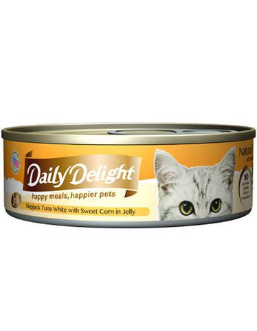 Daily Delight Jelly Skipjack Tuna White with Sweet Corn Canned Cat Food | Perromart Online Pet Store Singapore