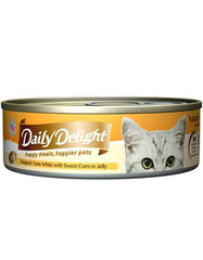 Daily Delight Jelly Skipjack Tuna White with Sweet Corn Canned Cat Food | Perromart Online Pet Store Singapore