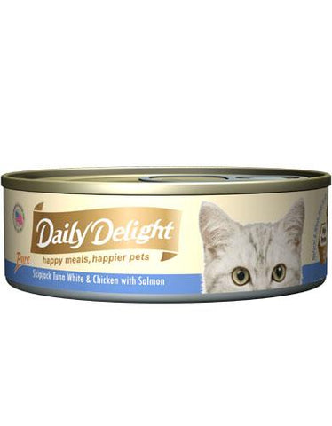 Daily Delight Pure Skipjack Tuna White & Chicken with Salmon Canned Cat Food | Perromart Online Pet Store Singapore