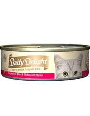 Daily Delight Pure Skipjack Tuna White & Chicken with Shrimp Canned Cat Food | Perromart Online Pet Store Singapore