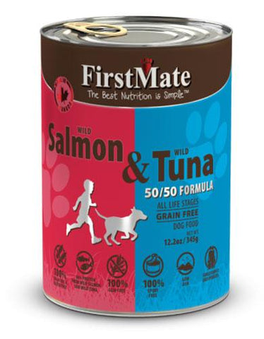 FirstMate Grain & Gluten Free, Free Run Salmon & Wild Tuna (50/50) Canned Dog Food | Perromart Online Pet Store Singapore