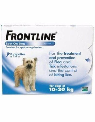 Frontline Top Spot Medium Dogs 10kg-20kg 3's/Pack - Perromart