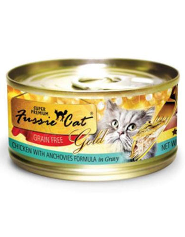 Fussie Cat Premium Gold Label Chicken With Anchovies Wet Food 80g | Perromart Online Pet Store Singapore