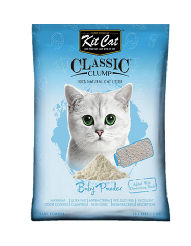 [GSS'17] [10 FOR $60] Kit Cat Classic Clump Cat Litter 10L (Baby Powder) | Perromart Online Pet Store Singapore
