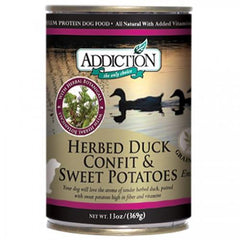 Addiction Herbed Duck Confit And Sweet Potato Entrée Canned Dog Food 369g | Perromart Online Pet Store Singapore
