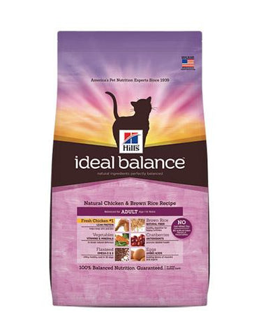 Hill's Ideal Balance Natural Chicken & Brown Rice Recipe Adult Dry Cat Food | Perromart Online Pet Store Singapore
