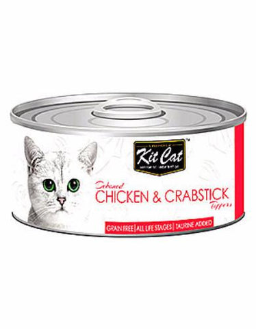 Kit Cat Deboned Chicken & Crabstick Toppers Canned Cat Food 80g | Perromart Online Pet Store Singapore