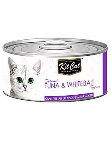 Kit Cat Deboned Tuna & Whitebait Toppers Canned Cat Food 80g | Perromart Online Pet Store Singapore
