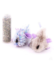 Kong Purple Mouse & Frosty Grey Mouse Refillable Catnip Cat Toys | Perromart Online Pet Store Singapore