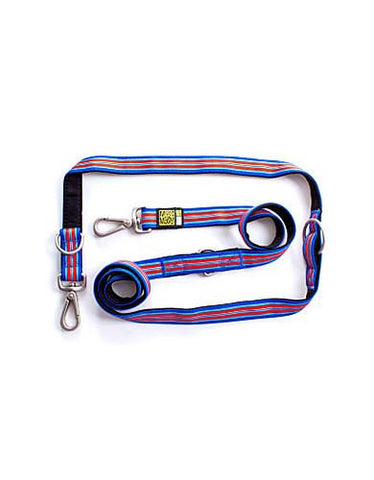 Max & Molly Hampton Strip Blue Dog Multifunction Leash | Perromart Online Pet Store Singapore