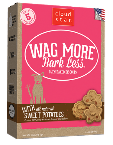 [TREATS SALE] [PRICES REDUCED] Cloud Star Wag More Bark Less Oven-Baked Biscuits Sweet Potatoes 454g