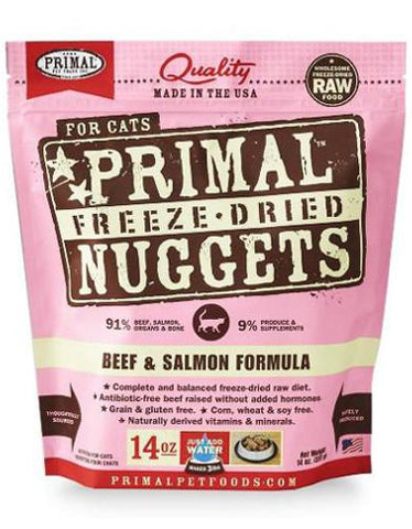 Primal: Freeze Dried Feline Beef & Salmon Nuggets (2 bags) | Perromart Online Pet Store Singapore
