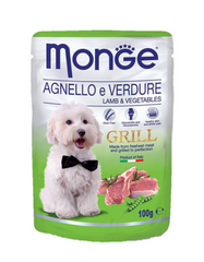 Monge Grill Pouches Lamb & Vegetables 100g | Perromart Online Pet Store Singapore
