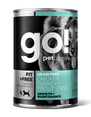 Petcurean GO! Chicken, Turkey & Trout Canned Dog Food 374g