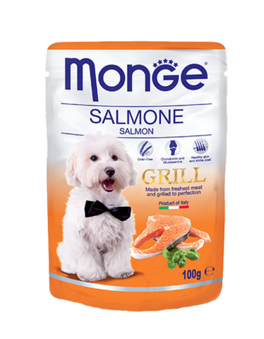 Monge Grill Pouches Salmon 100g | Perromart Online Pet Store Singapore