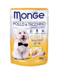 Monge Grill Pouches Chicken & Turkey 100g | Perromart Online Pet Store Singapore