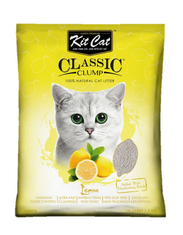 Kit Cat Classic Clump Cat Litter 10L  (Lemon)