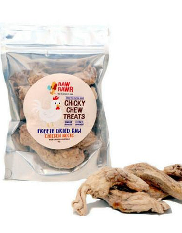 Raw Rawr Freeze Dried Chicky Chew Treats - Chicken Necks 70g | Perromart Online Pet Store Singapore
