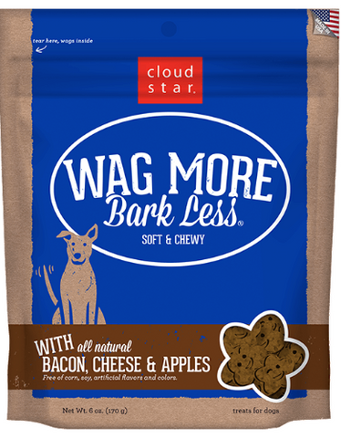 Cloud Star Wag More Bark Less Soft & Chewy Dog Treats Bacon, Cheese & Apples 170g