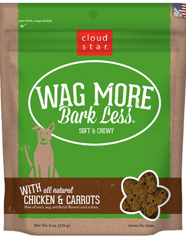 Cloud Star Wag More Bark Less Soft & Chewy Dog Treats Chicken & Carrots 170g
