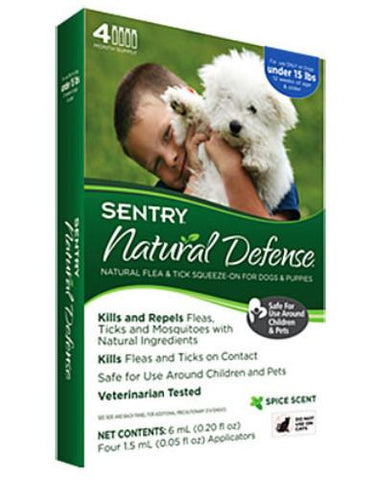 Sentry Natural Defense® Flea & Tick Squeeze-On Dog Under 15lb | Perromart Online Pet Store Singapore
