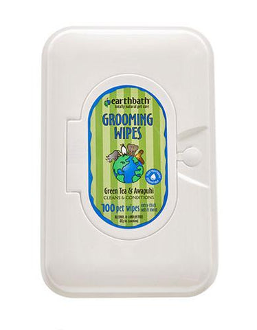 Earthbath Green Tea Leaf Fragrance Grooming Wipes For Pets ( 100 towels )  | Perromart Online Pet Store Singapore