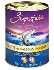 Zignature Trout & Salmon Formula Dog Canned Food ( 2 Sizes ) | Perromart Online Pet Store Singapore